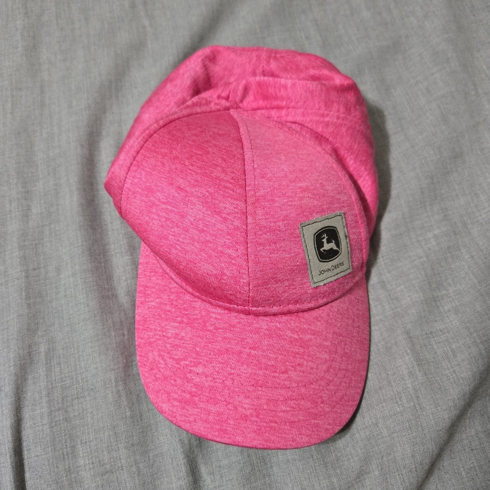 John Deere Pink Polyester Snapback Hat With Patch Toddlers One Size Like New